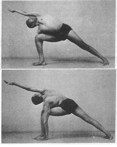 Iyengar practicando la Utthita Parsvakonasana