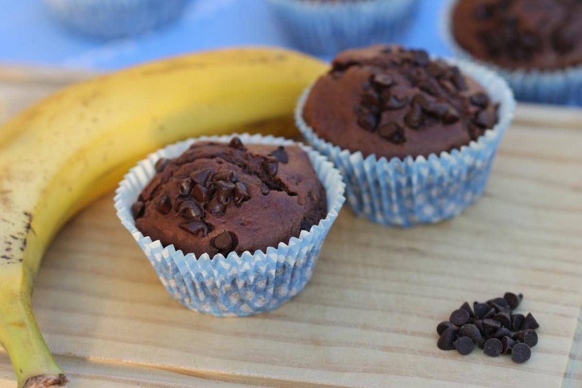 muffins banana y chocolate