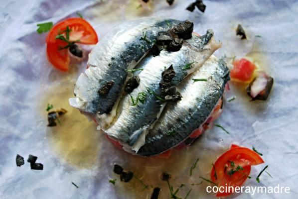 sardinas marinadas con tartar de tomate
