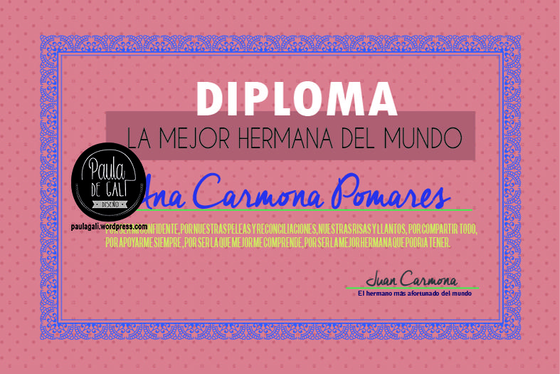 DIPLOMA MEJOR HERMANA