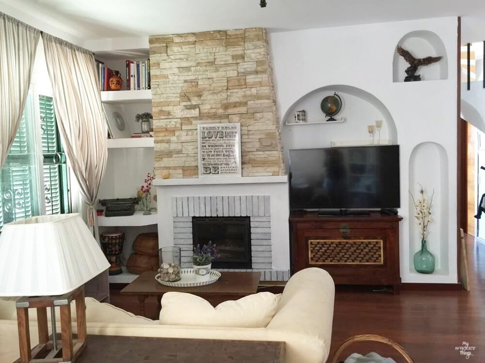 Salón y tuneo de la chimenea