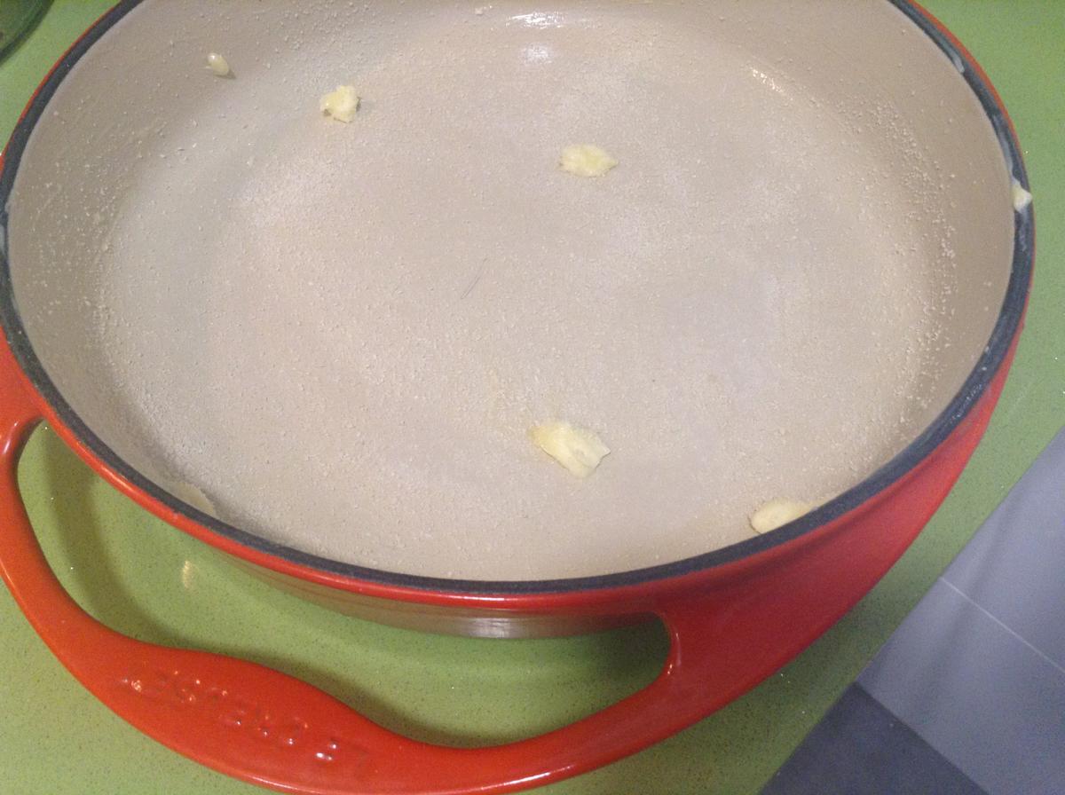 Engrasar y poner pan rallado al molde