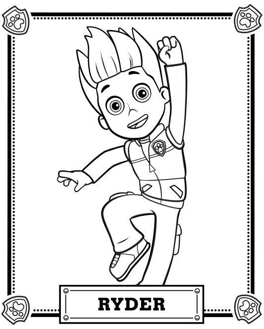 Ryder PAW Patrol Coloring Pages Printable