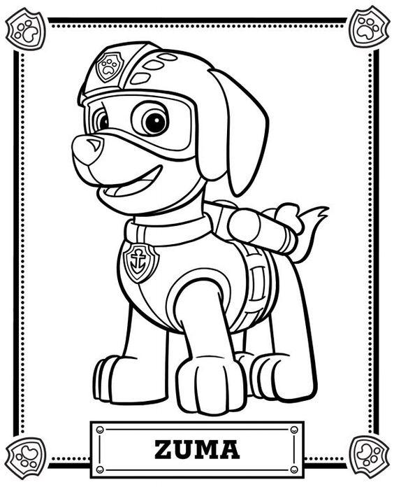 zuma patrulla canina para colorear