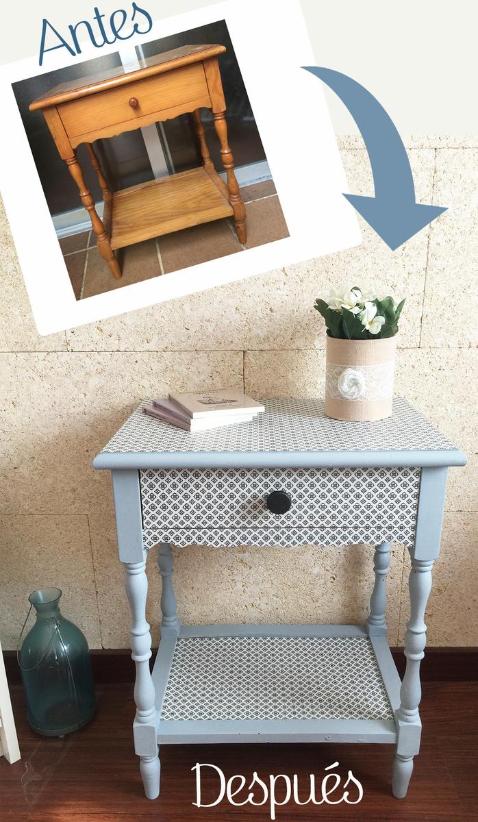 Como transformar mobiliario con decoupage y pintura de leche · Antes y después