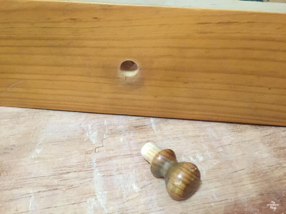 Transform furniture with decoupage and milk paint - Front drawer and getting rid of the wooden knob
