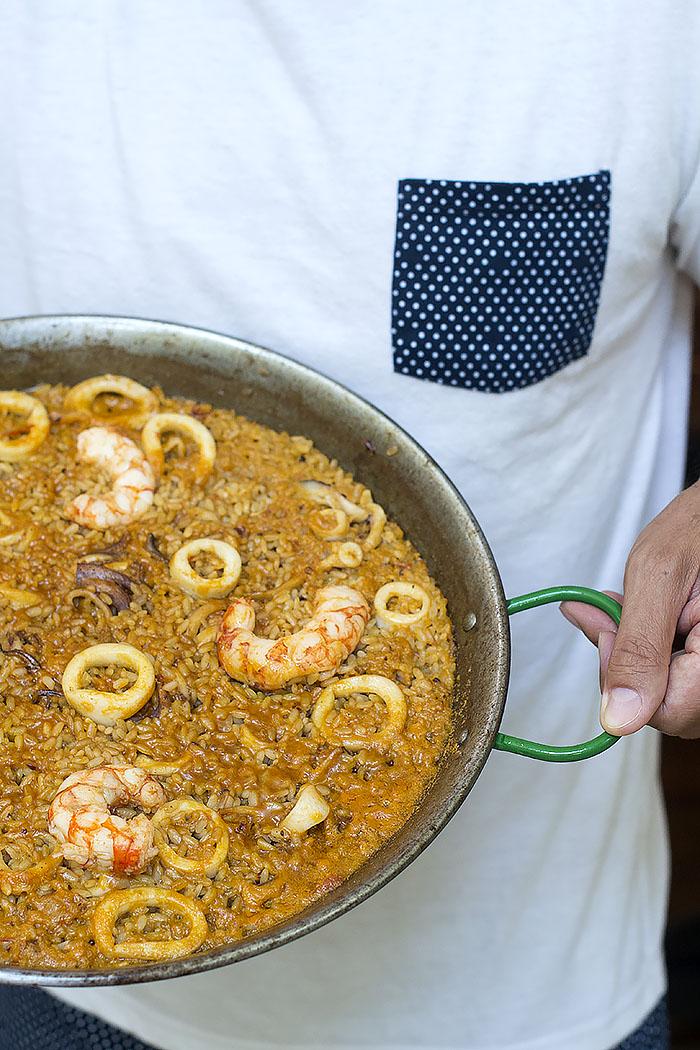 arroz con calamares y gambas P