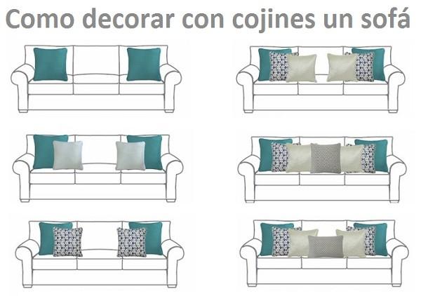 como decorar un sofa con cojines