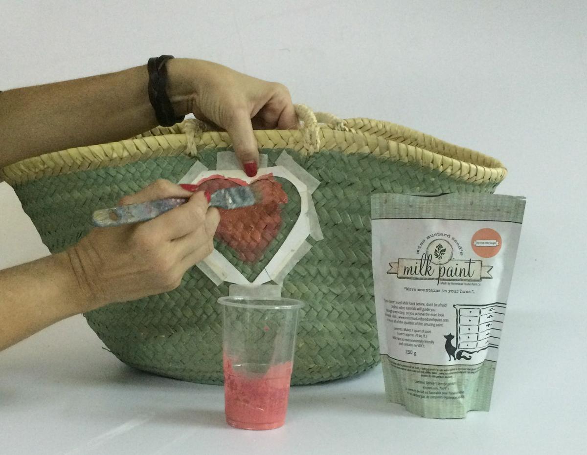 estencil con milk paint