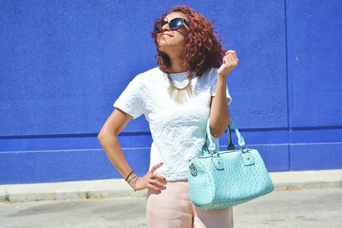 Pantalón rosa cuarzo y turquesa 12