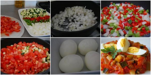 pisto-manchego-con-huevo-cocido elaboración