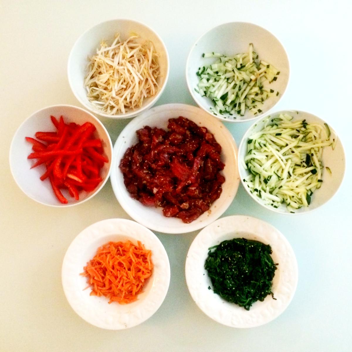 Las verduras del Bibimbap