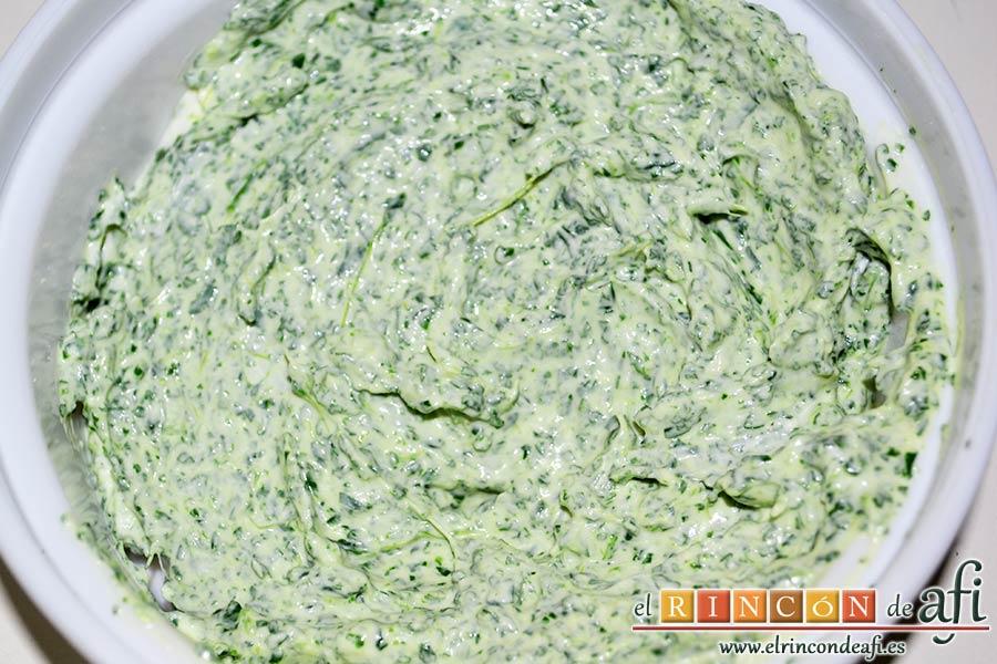 Crema de berros con queso, tomate y aguacate para untar en sandwiches, hemos de conseguir una crema fácil de untar