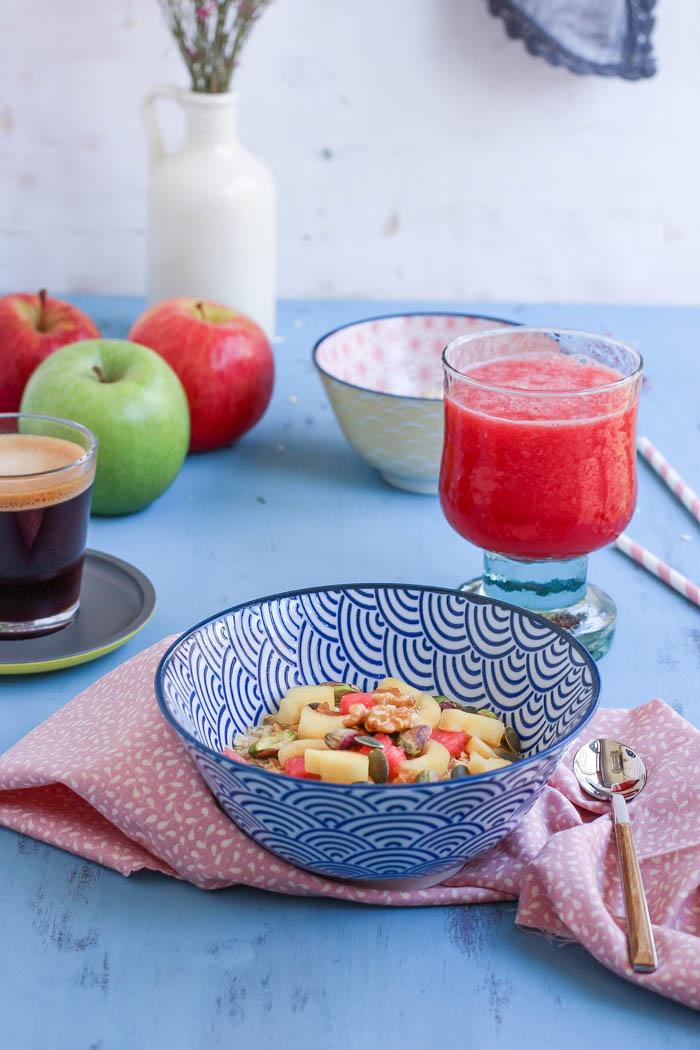 Bircher muesli para un desayuno de domingo