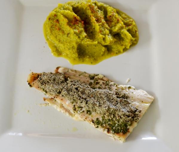 Reineta y puré de verduras