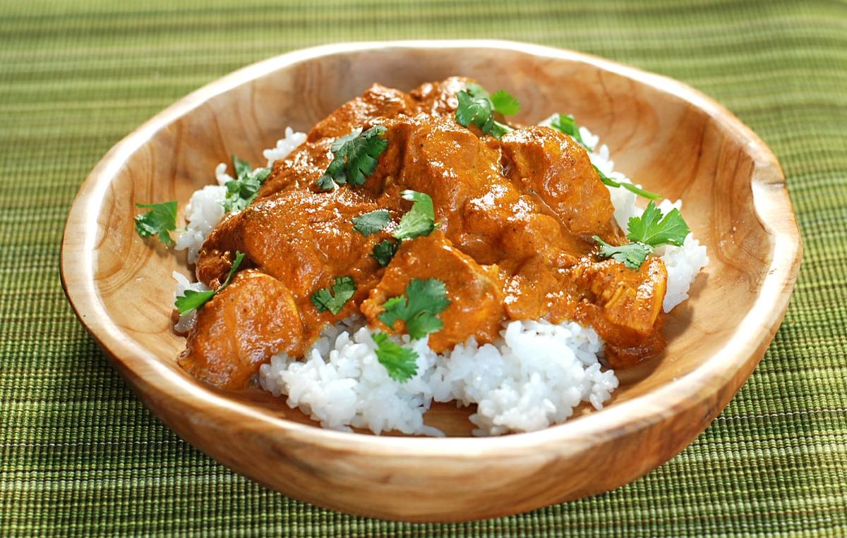 arroz basmati con pollo en salsa de zanahoria