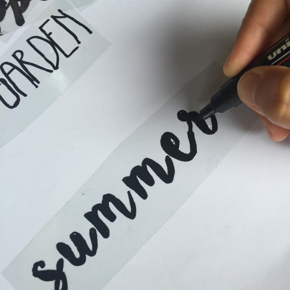 calcamos las letras y las repasamos con posca