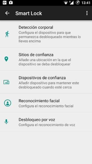 Desbloquear android reconocimiento facial configurar calibrar ajustar establecer smart lock por la cara