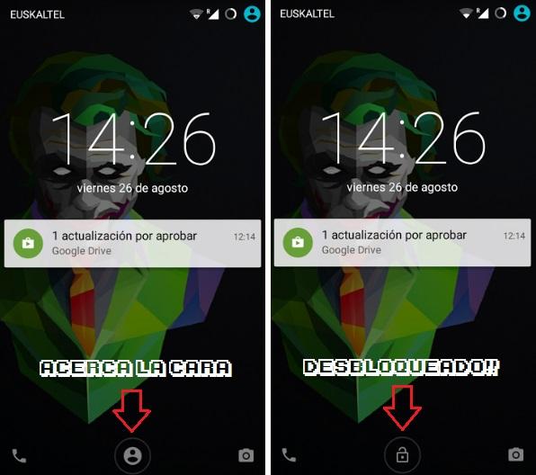 Desbloquear android reconocimiento facial configurar calibrar ajustar establecer smart lock por la cara