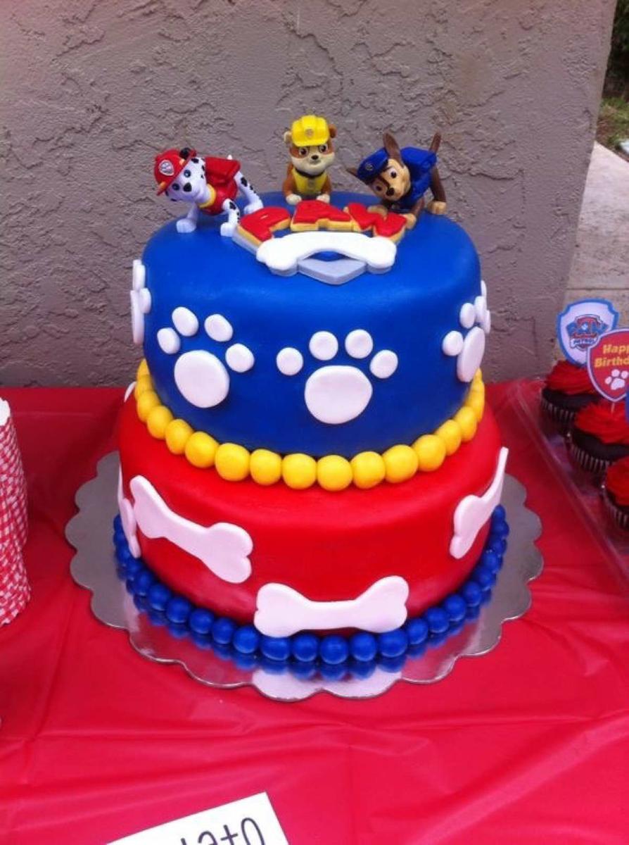 tarta de cumpleaños de la patrulla canina