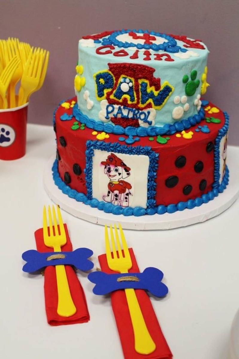 tarta de cumpleaños de la patrulla canina