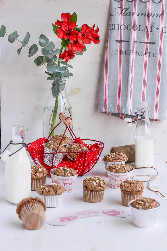 Cómo hacer magdalenas de avena y chocolate
