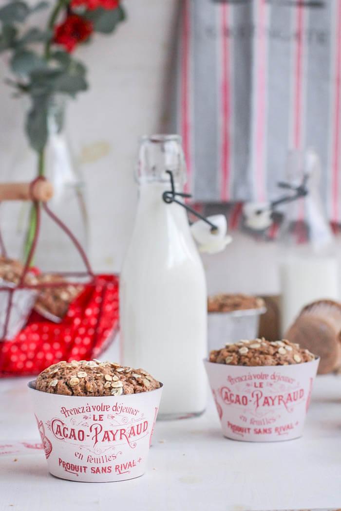 Cómo hacer muffins de avena y chocolate