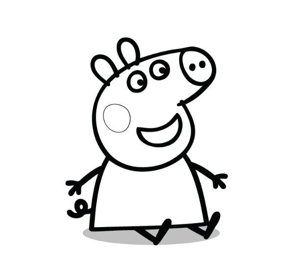 imagen peppa pig sentada para colorear