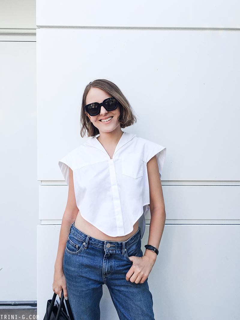 Trini | Balenciaga white top Acne Studios pop jeans