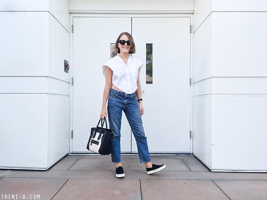 Trini | Balenciaga white top Acne Studios pop jeans