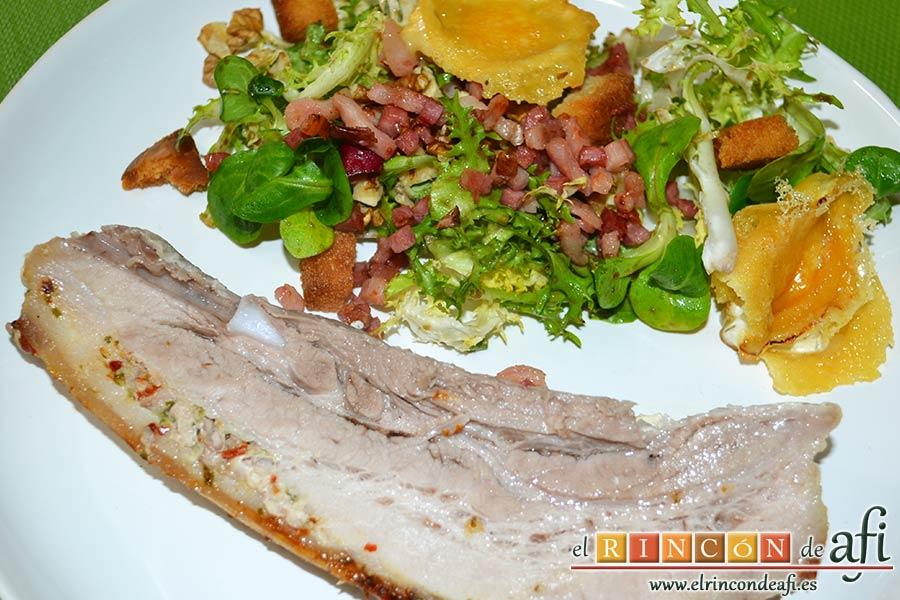 Costillas crujientes de cerdo en leche, sugerencia de presentación