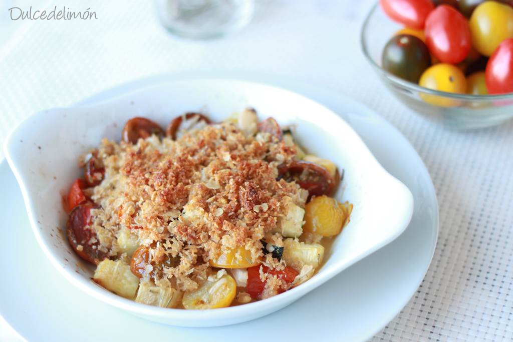 Crumble de Tomates y Calabacín