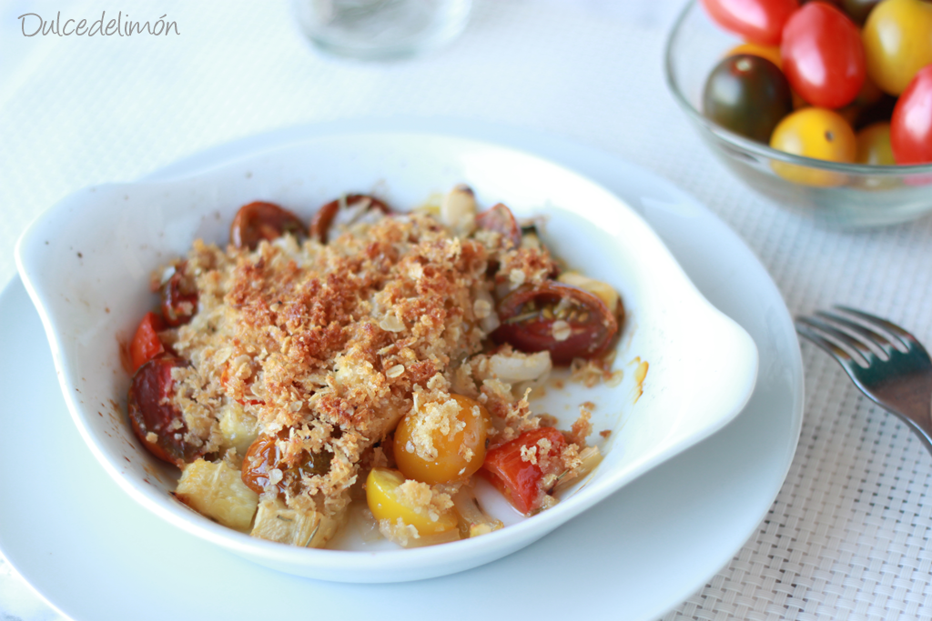 Crumble de Tomates y Calabacín