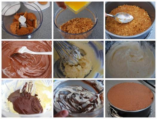 tarta-de-queso-y-chocolate-sin-horno elaboración