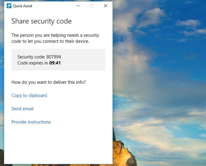 Quick Assist programa captura de escritorio remoto PC conexión remota controlar equipo Windows 10 aplicación