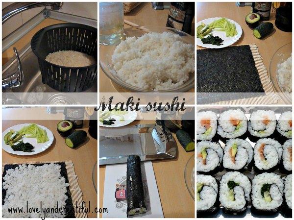 Maki sushi elaboración