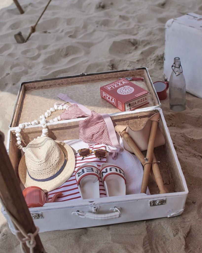 Glamping en la playa - maleta