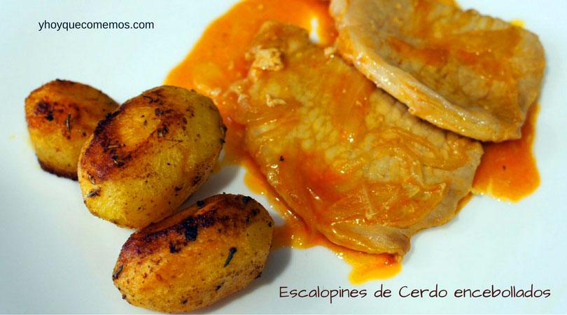 Escalopines-de-Cerdo-encebollados