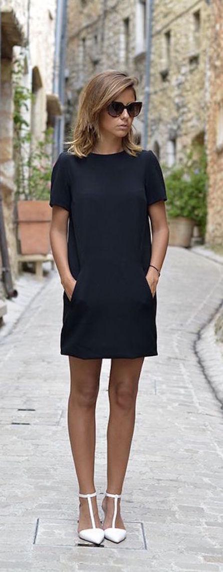 vestido negro casual-w