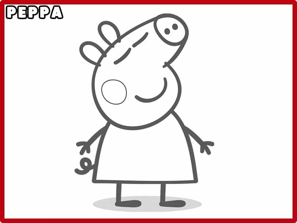 feliz peppa pig para pintar