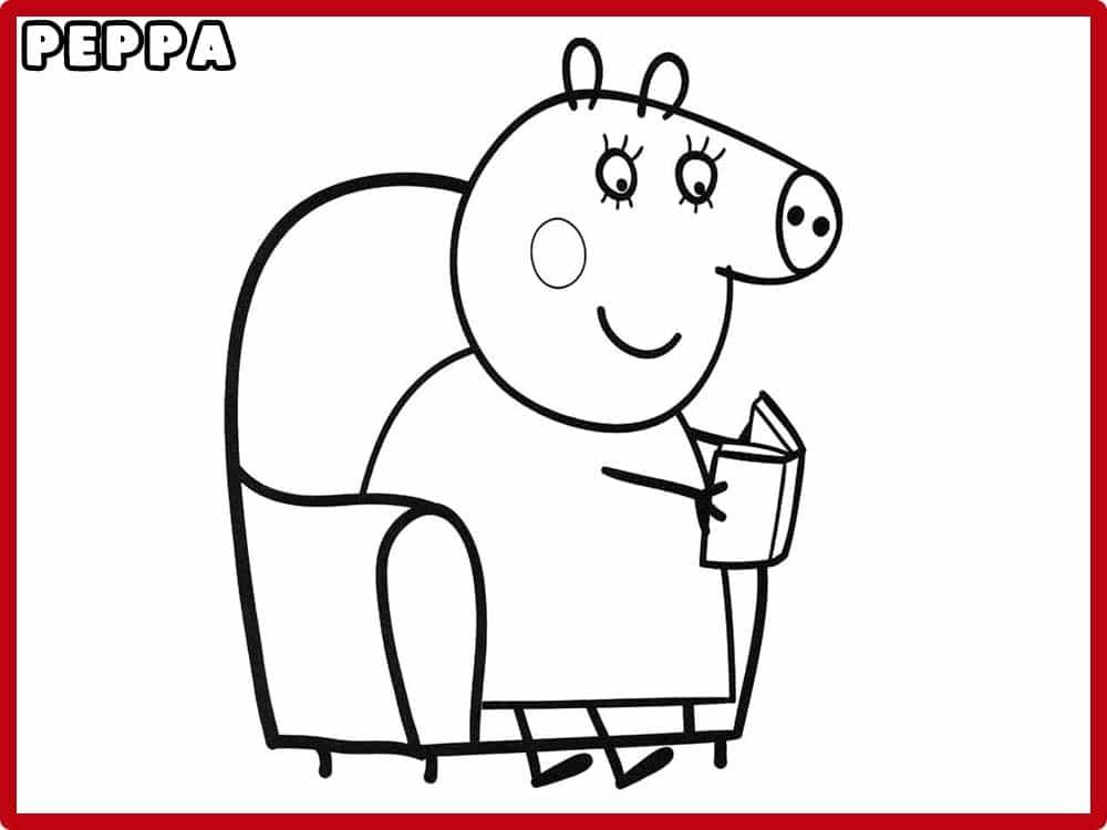 mama pig para colorear