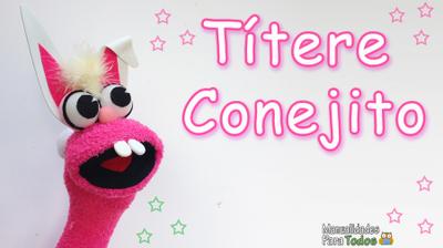 Títere de calcetín conejito