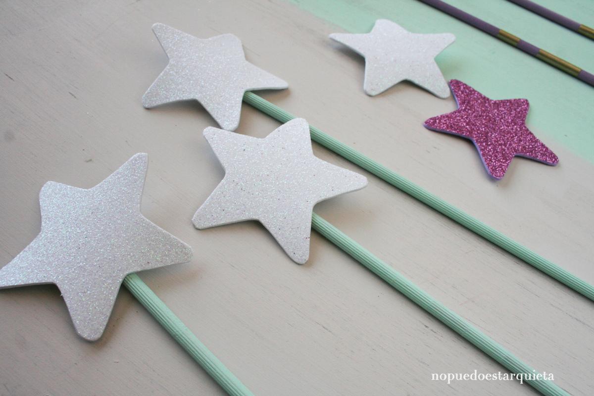 Varitas mágicas para fiestas infantiles. Goma eva. Diy. Hazlo en casa.