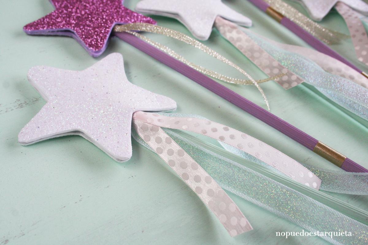 Varitas mágicas para fiestas infantiles. Goma eva. Diy. Hazlo en casa.