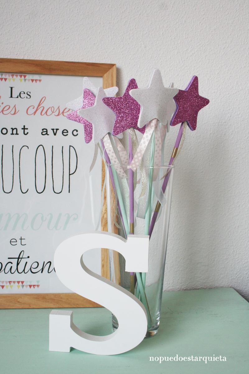 Varitas mágicas para fiestas infantiles. Goma eva. Diy. Hazlo en casa.