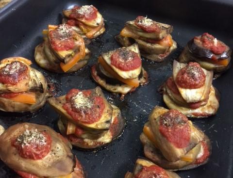 Milhojas de berenjenas al horno