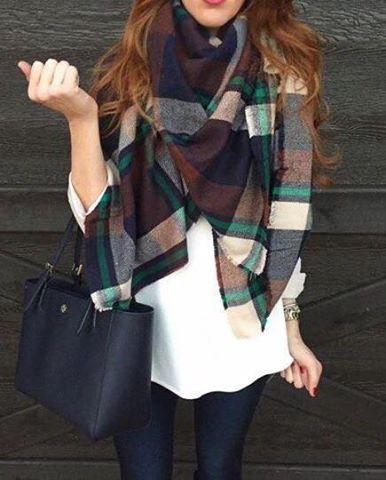 Hermosos outfits con pashmina ideal para invierno