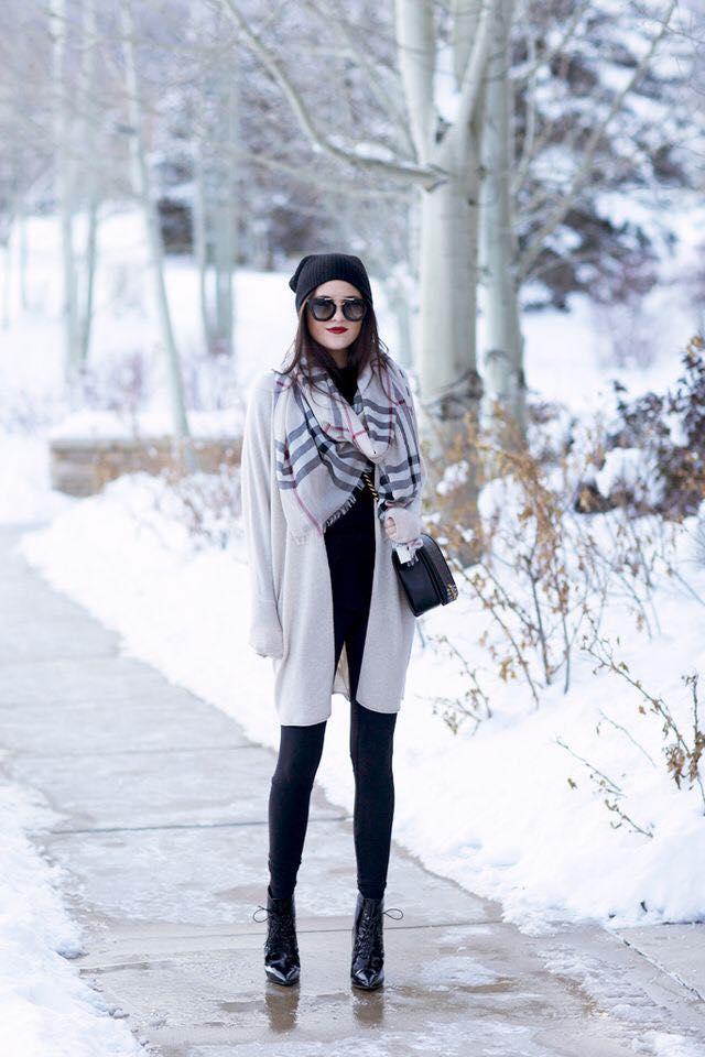 Hermosos outfits con pashmina ideal para invierno