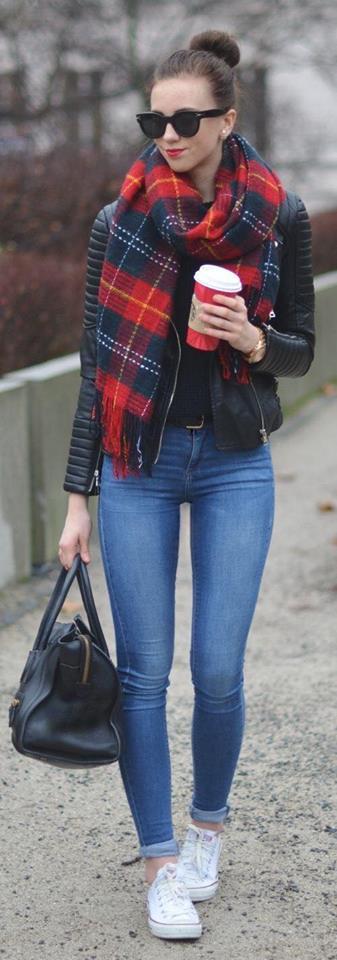 Hermosos outfits con pashmina ideal para invierno