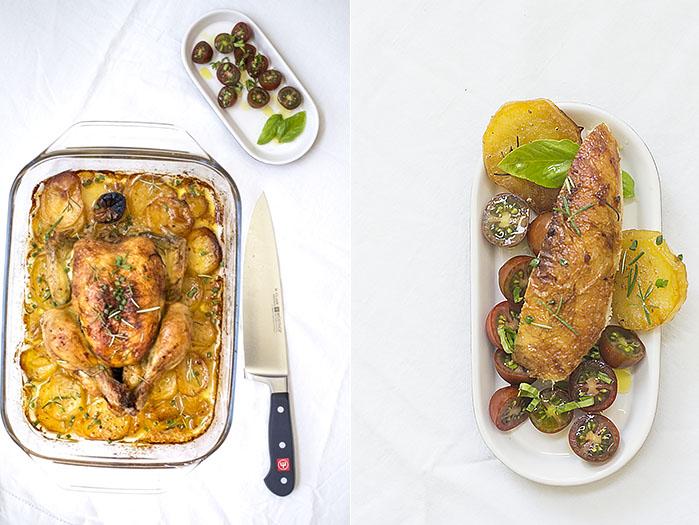 pollo asado con patatas